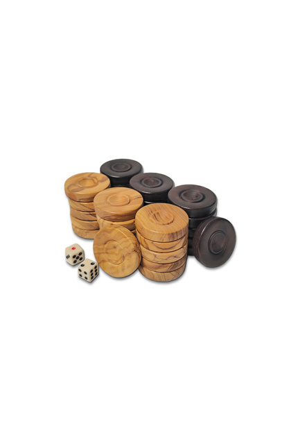 30 Pions Backgammon En Bois – 35 Mm – Naturel Et Brun – Marque Philos – Jeu De Stratégie