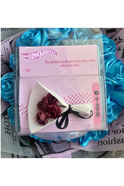 ENES MEDYA LOVEWHEELS KİŞİYE ÖZEL AYNALI BORDO ÇİÇEK BUKETİ