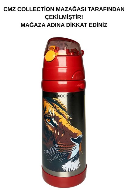 Lisanslı Çubuklu Çelik Matara Suluk 500 ml - Taraftar Termos Matara