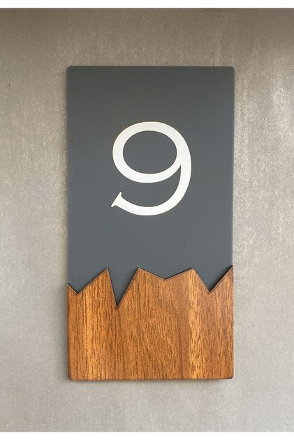 Vertical Door Number Practical Self-Adhesive Wooden Series with Tape on the Back - 9