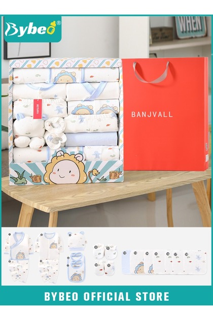 18PCS Newborn Baby Gift Set, Newborn Layette Gift Set for Boys and Girls, Babies Essential Clothes A