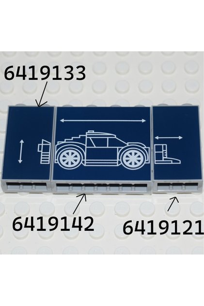 Orjinal Custom Brick 3 X 6 Baskılı Modifiye Araba Eskiz Tasarım Blueprint Taslak 3 Adet Tuğla
