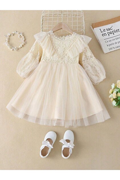 chinese dress ladies Cream Fisherman Sweater Dress Cream / 4T