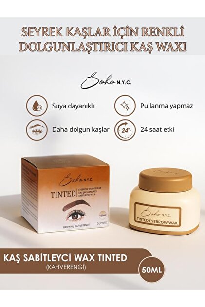 Savon Clair & Foncé セット 125g Soho N.Y.C. KAŞ SABİTLEYCİ WAX TINTED (KAHVERENGİ)- 50ML - Fiyatı