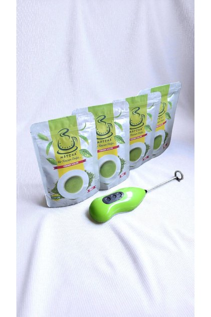 4 Pack High Quality Matcha Tea Gift Electronic Foamer 2 Pcs Battery