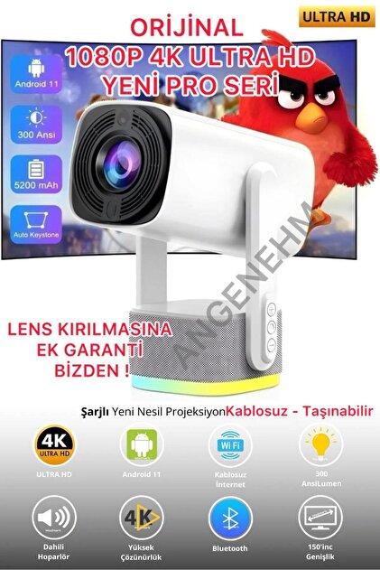 Angenehm Kablosuz YENİ PRO 1080P 4K ULTRA HD SonVersiyon Şarjlı