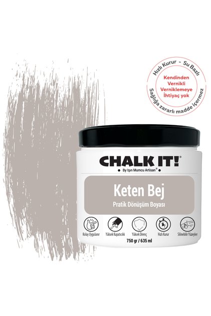 Chalk It Kendinden Vernikli Boya | Keten Bej