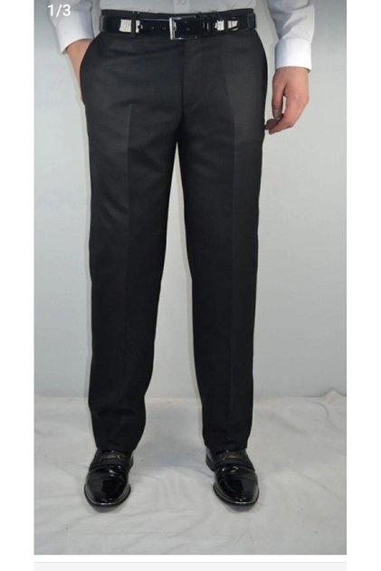 Men's black classic fabric trousers