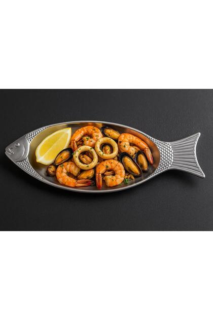 Platou pește din inox – Argintiu / Auriu – 40 cm