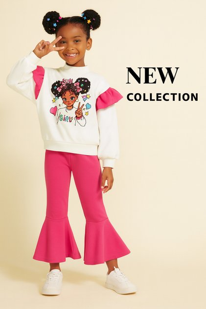 Girl's Top and Bottom Set Fuchsia Girl Printed (Non-Shardon Fabric) 100% Cotton