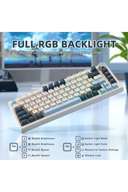 Attack Shark K85 Rapid Trigger - Snap Tap Manyetik Switch RGB
