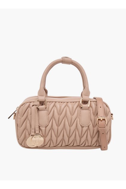 Quilted Tote Bag with Double Handle and Zip Closure W 24 x H13 x D 7.5 cm
