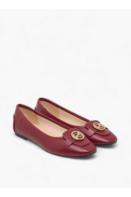 Logo Accent Slip-On Ballerina Shoes