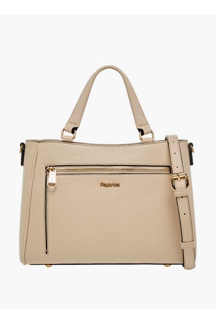Solid Tote Bag with Adjustable Shoulder Strap and Zip Closure W 28 x H 19 x D 12.5 cm