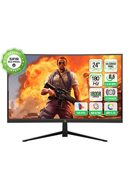 Gamepower Vivid T40 24'' Curved RGB 180Hz 0.5ms FHD Va Panel 2x2W