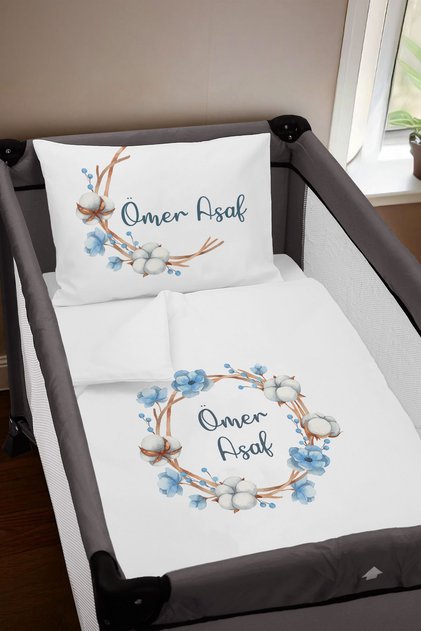 Isme Özel 75x120 Park Yatak Beşik Nevresim Takımı