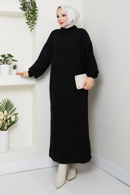 Women's Hijab Ribbed Knitwear Dress