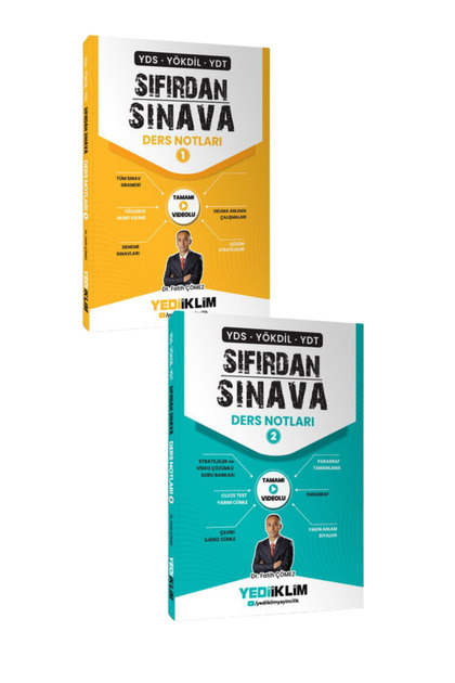 YDS-YÖKDİL-YDT Sıfırdan Sınava Tamamı Videolu Ders Notları 1. Ve 2. Kitap-2 KİTAP-SET-GÜNCEL