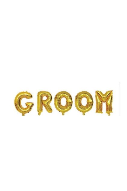 Groom Groom Gold Foil Balloon Bachelorette Party Celebration