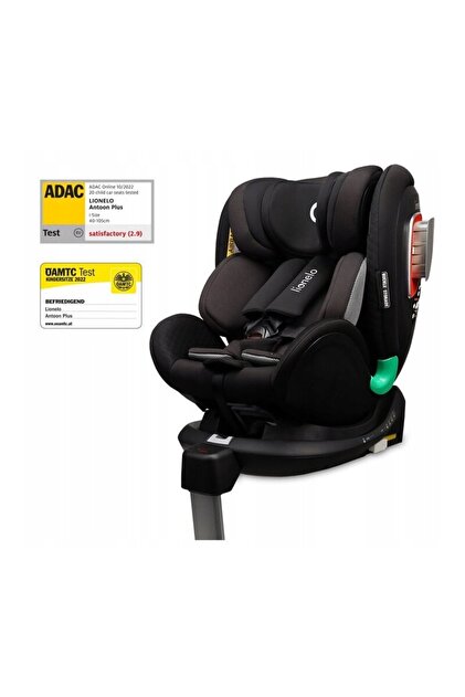 Scaun auto, Lionelo, I-size Antoon Plus, Testat ADAC, Negru