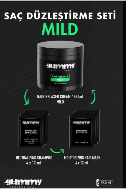 Gummy Saç Düzleştirici Krem Seti Professional Hair Relaxer 500 ml