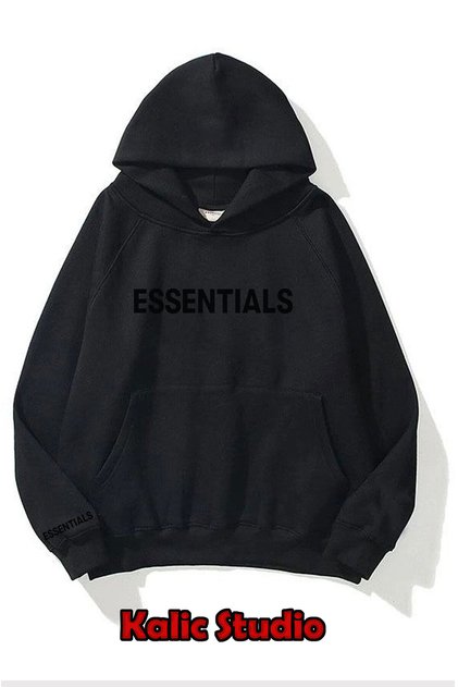 Unisex Black Essential Sweatshirt Hoodie