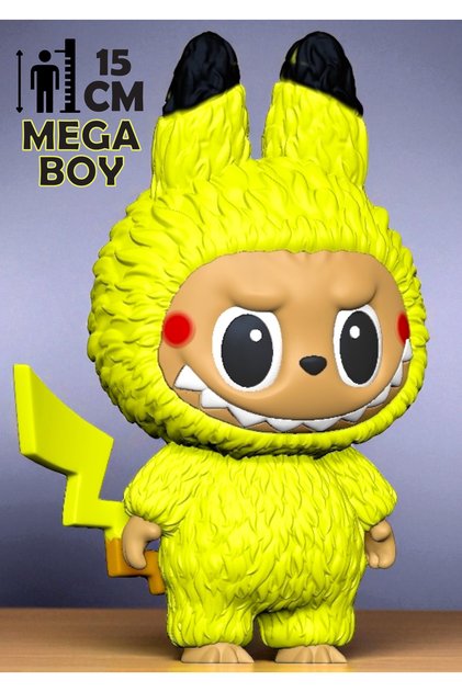 Labubu Pikachu Figür – Elektrik Gücü Temalı Labubu - 15 cm MEGA BOY