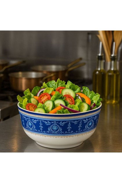 Porcelain Blue Salad Bowl Gift Boxed