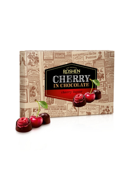 Bomboane de ciocolată în cutie, Lichior de cireșe, Roshen, 155 gr