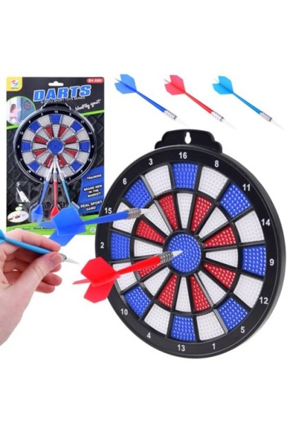 Set Dart, 3 sageti, Alb/Albastru/Rosu