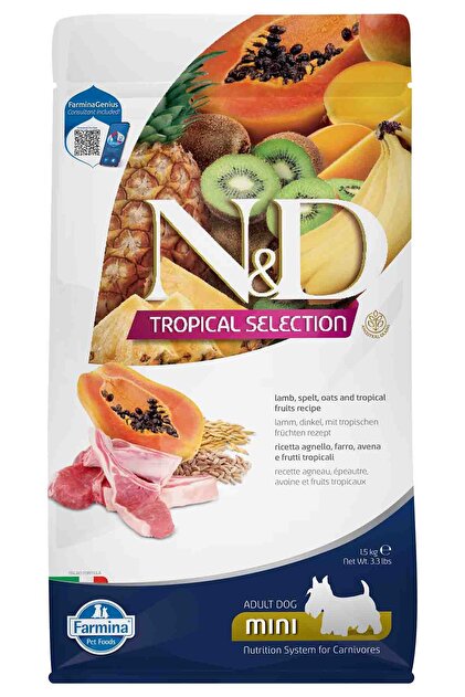 N & D Nd tropical selection köpek 1,5kg mini adult kuzu etli