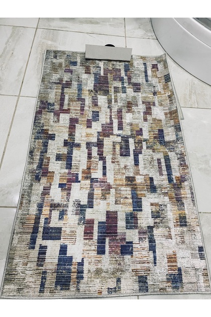 Set of 2 Bath Mats with Washable Non-Slip Base 60X100-40X60 Machine Washable