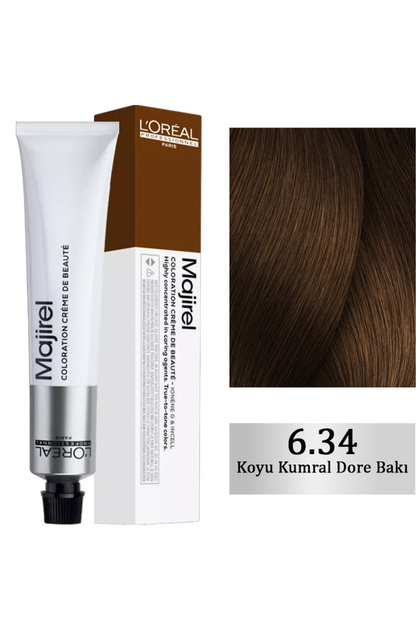 Majirel Coloration Creme Saç Boyası No: 6.34 Koyu Kumral Dore Bakır 50ml