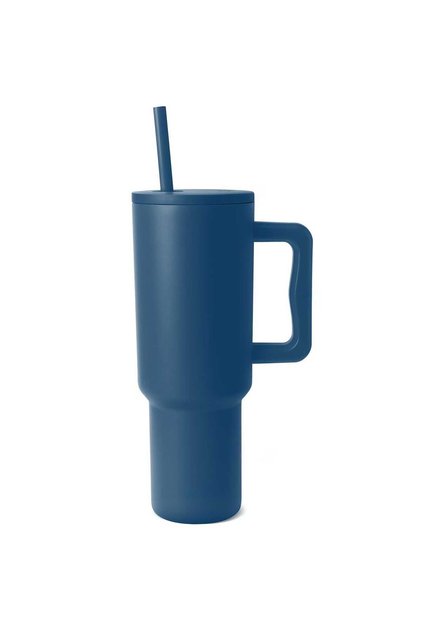 Cană termos 1200 ml, oțel inoxidabil, perete dublu, mâner ergonomic, albastră