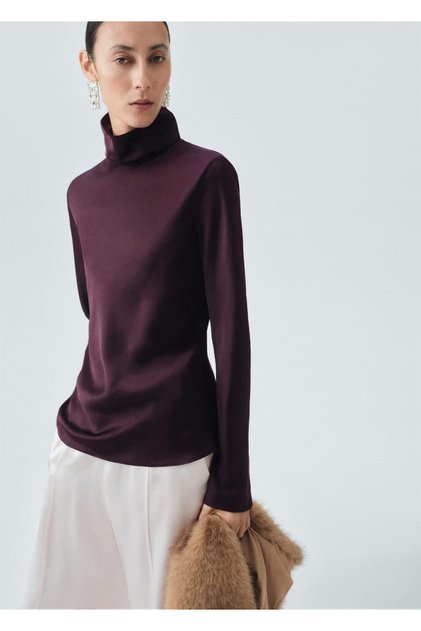 High Collar Satin Blouse