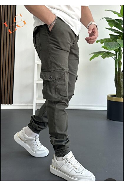 ERKEK KOR PANTALON COMANDO KARGO CEPLİ FERMUARLI LASTİK PAÇA SİLİM FİT