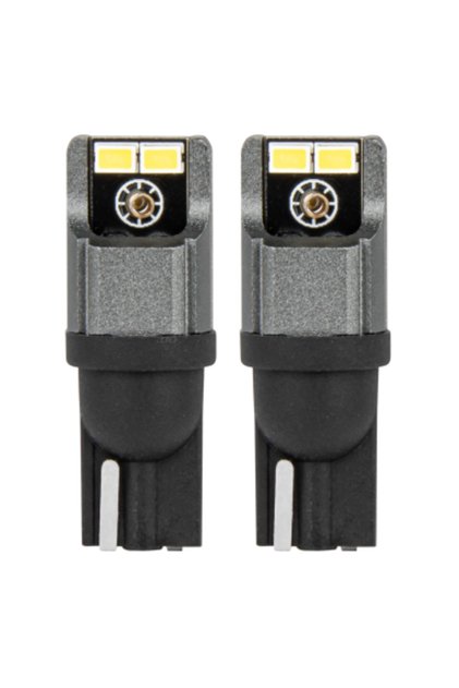 Set de 2 becuri auto cu LED-uri W5W, T10, cu 4 smd, Canbus alb, 12V/24V