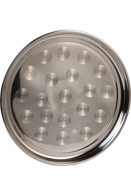 Saqoware Steel Round Tray 45 cm | Round Food Serving Tray | Group Food Plate | Biriyani, Mandi, Arab