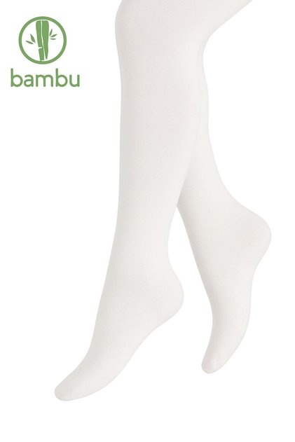 Girl's Bamboo White Pantyhose (Medium Thin Soft & Comfortable Bamboo Socks)