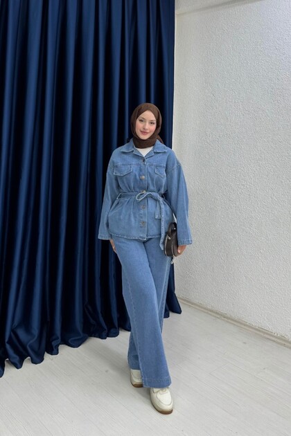 Belted Jeans Set