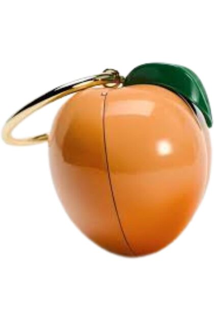 Chic French Acrylic Mini Peach Clutch – Elegant Crossbody Bag with Gold Ring Handle