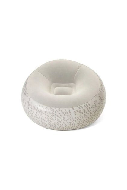 Fotoliu gonflabil Bestway, rotund, 112×112×66 cm, gri/crem