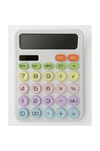 Calculator de birou Karuida alb, соларен, 16 x 12,3 cm, вкус мари цветен, ecran LCD, хранителни продукти