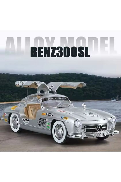 Mercedes-Benz 300 Sl Grey 1954 Model Classic Car 1/24 Scale Mercedes 300Sl Grey