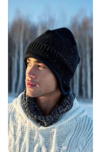 Premium Men's Beanie with Fleece Inside to Protect Ears