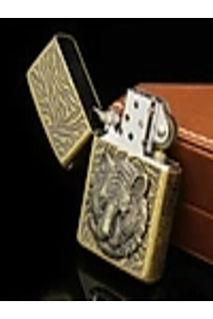 HK GİFT SHOP Zorro Z9839B Güzel Aslan Desenli Benzin Çakmak Kutusu