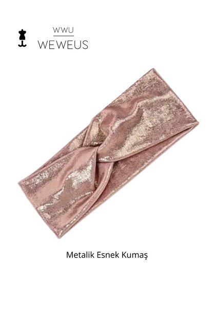 Metallic Powder Pink Color Premium Women's Hair Band Bandana