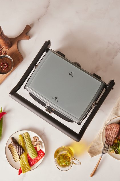 Gastro Grill Glass Premium 2400w Tost Ve Izgara Makinesi Antrasit
