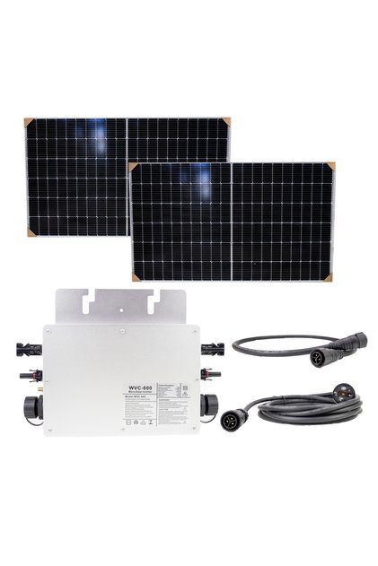 Kit solar fotovoltaic Green House M600 cu microinvertor și 2 panouri solare de 375W
