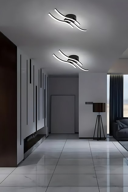 WaveLine Dalgalı Modern LED Duvar Apliği 3 Renk | Salon, Hol ve Antre İçin